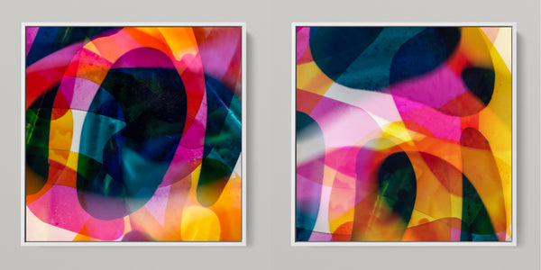 Meta Color VIII - photo art 150 x 75 cm framed diptych