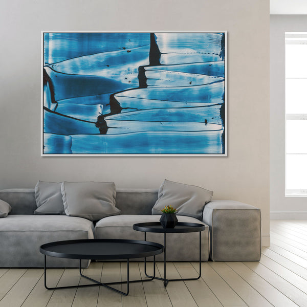 Kind of Blue XI - framed artwork on canvas is ready to hang
