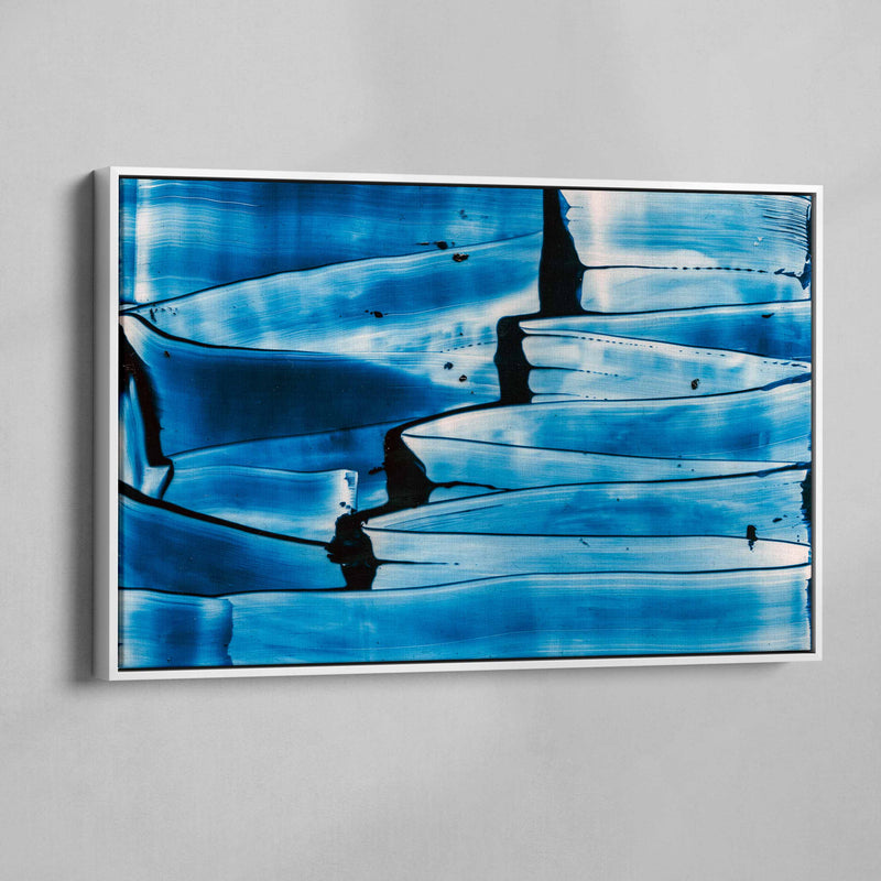 Kind of Blue XI - framed artwork on canvas is ready to hang