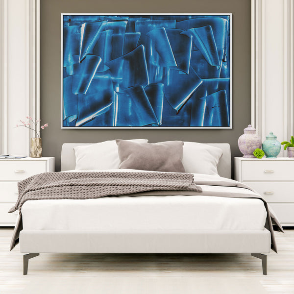Kind of Blue III - framed artwork on canvas is ready to hang