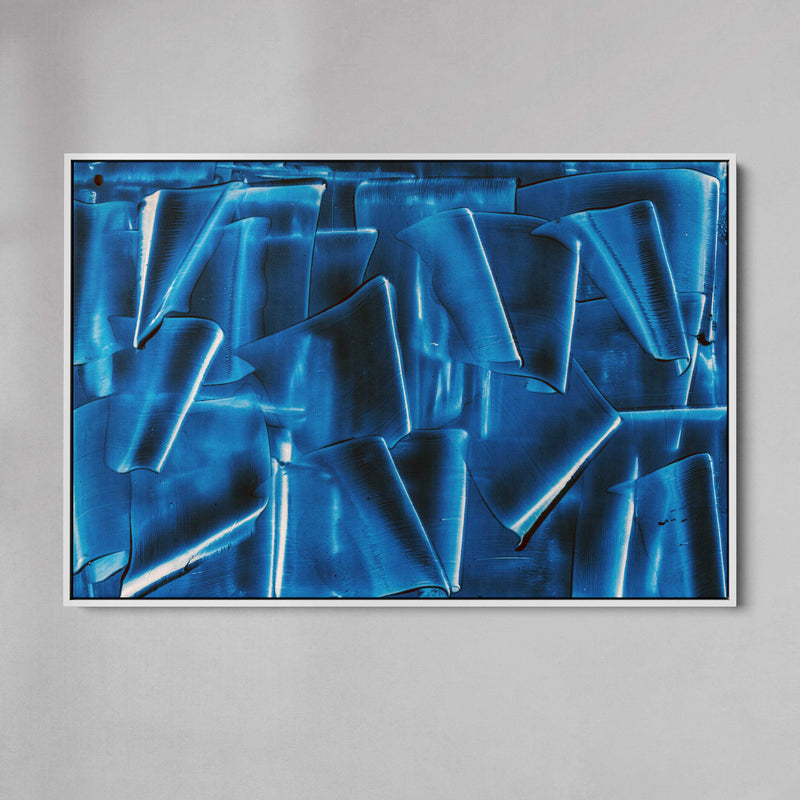 Kind of Blue III - framed artwork on canvas is ready to hang