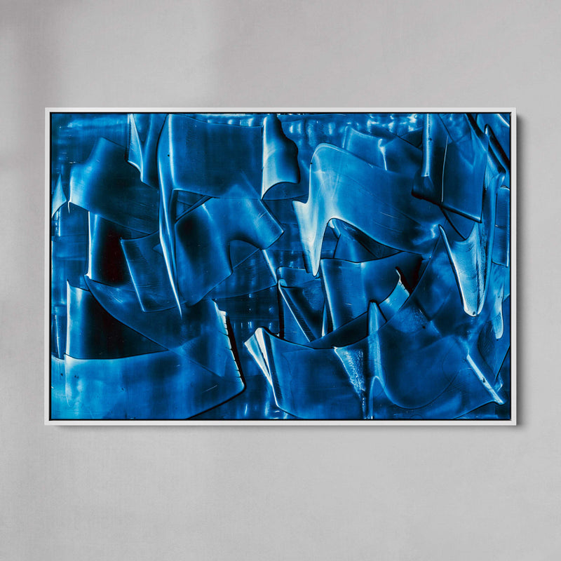 Kind of Blue VI - framed artwork on canvas is ready to hang