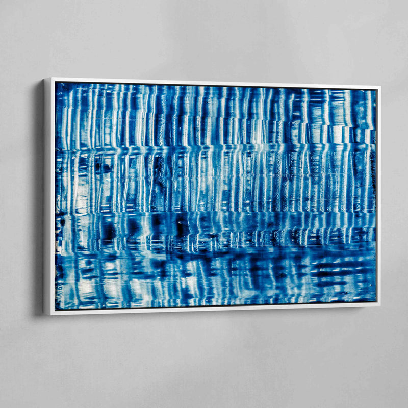 Kind of Blue VII - framed artwork on canvas is ready to hang