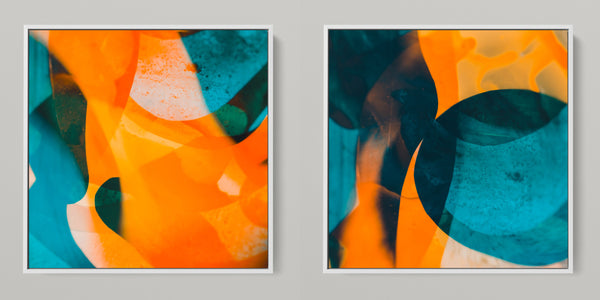 Meta Color XIV - photo art 150 x 75 cm framed diptych