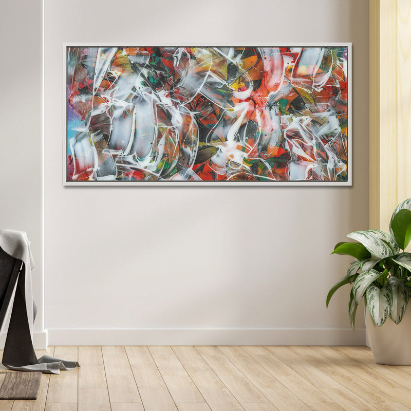 ABSTRACT ESPRESSO II - framed artwork on canvas is ready to hang