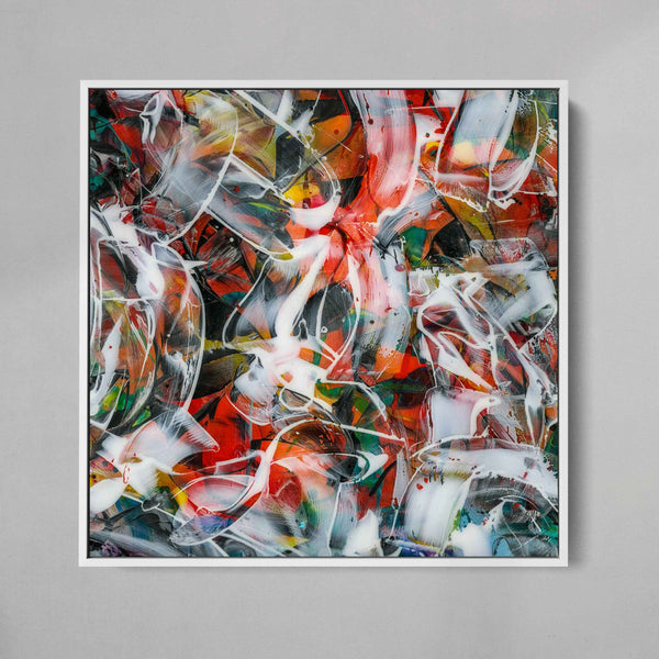 ABSTRACT ESPRESSO IV - framed artwork on canvas is ready to hang