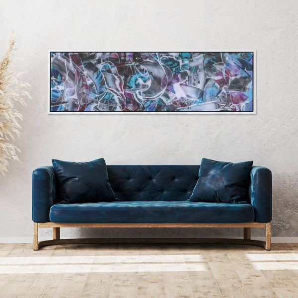ABSTRACT ESPRESSO VI - framed artwork on canvas is ready to hang