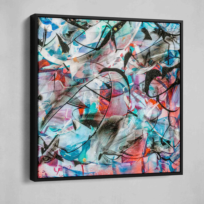 ABSTRACT ESPRESSO XII - framed artwork on canvas is ready to hang