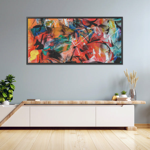 ABSTRACT ESPRESSO XVII - framed artwork on canvas is ready to hang