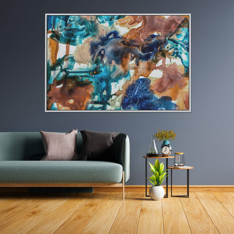ABSTRACT ESPRESSO XXXIV - framed artwork on canvas is ready to hang