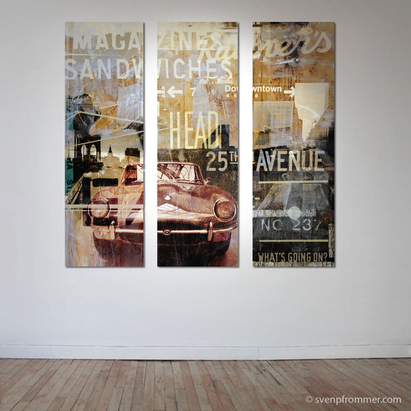 NEWYORK AVENUE I  120x120cm Triptych Artwork is ready to hang