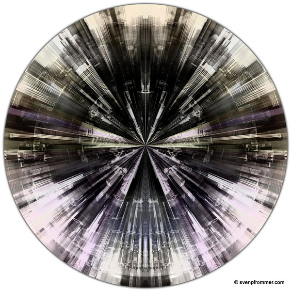 CHICAGO FRAGMENTS I (Ø 100 cm)  Round artwork is ready to hang
