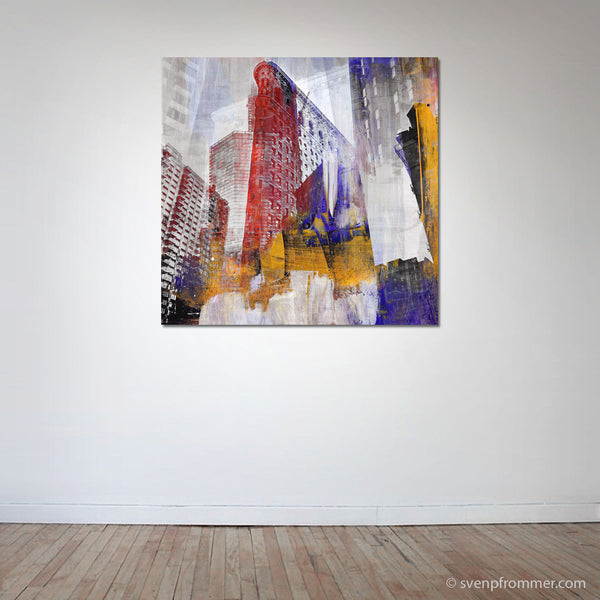 NY DOWNTOWN III  100x100cm Artwork is ready to hang