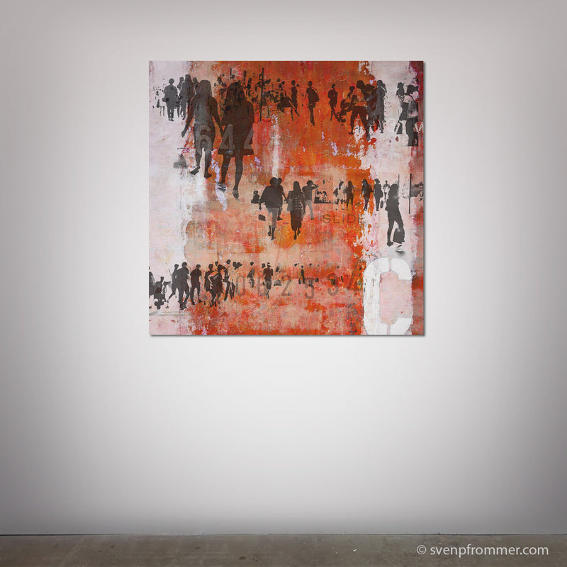 HUMAN CROWD I -  Artwork on Canvas is ready to hang