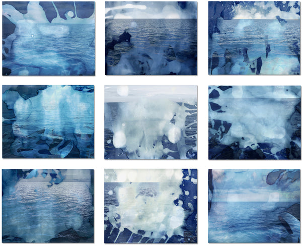 NINE OCEANS -  Multi Panel Artwork is ready to hang